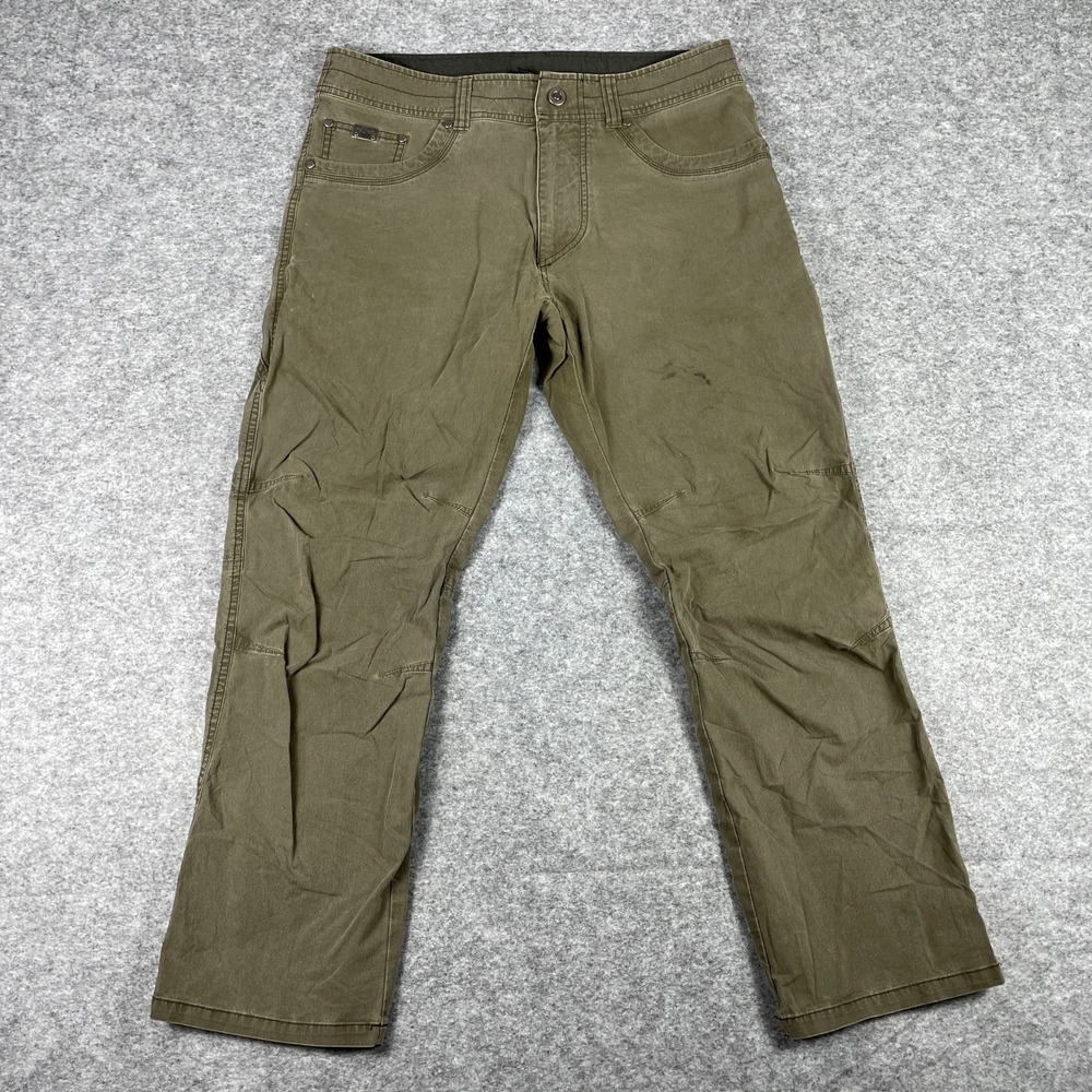 KUHL Pants Mens 34x30 Olive Green Rydr Vintage Patina Dye Hiking Outdoor